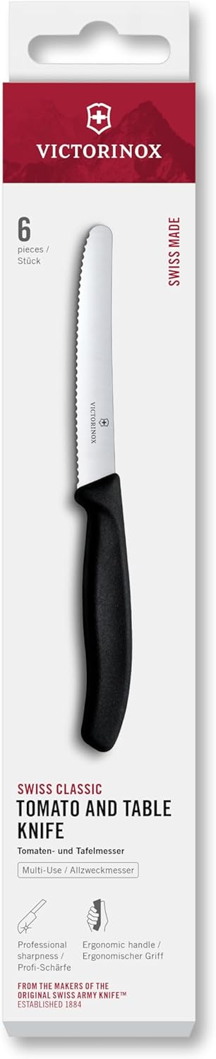Victorinox Frühstücksmesser Set 6-teilig, 11 cm, rostfreier Stahl, schwarz