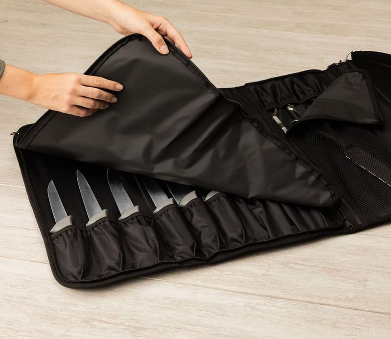 Messer Rolltasche für 17 Teile aus 100% Polyester, schwarz
