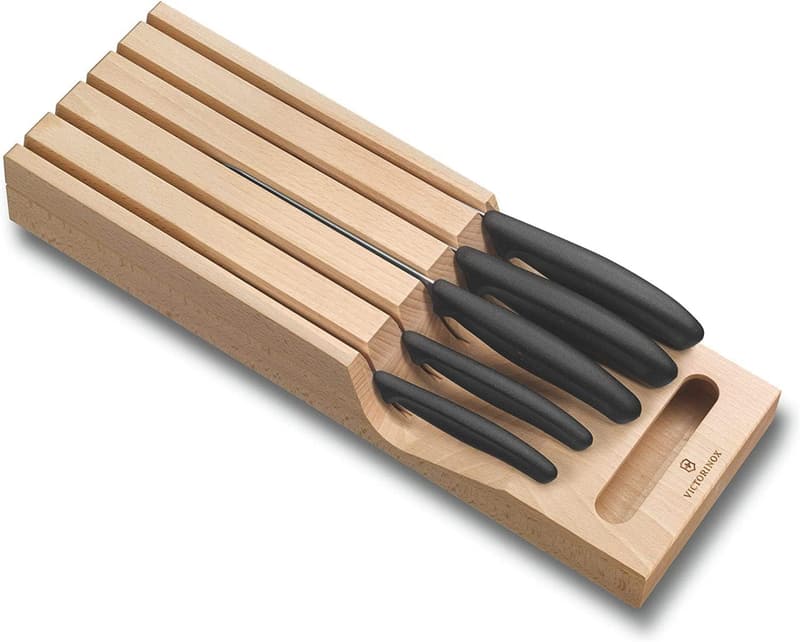Victorinox 5-teiliges Profi Messerhalter-Set aus robustem Kunststoff, mandel-beige