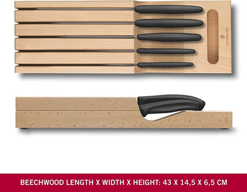 Victorinox 5-teiliges Profi Messerhalter-Set aus robustem Kunststoff, mandel-beige
