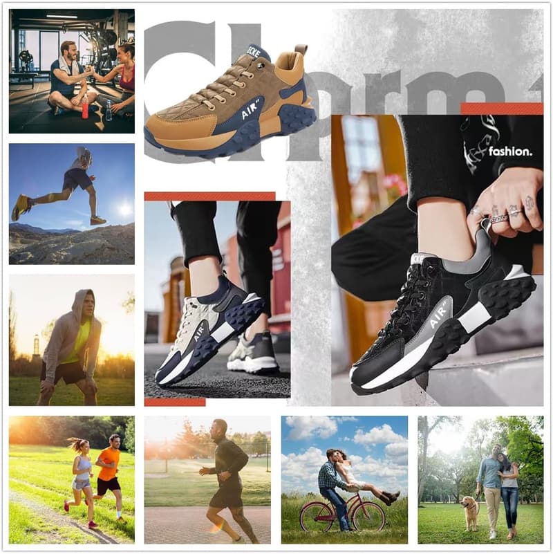 Atmungsaktive Herrensportschuhe mit Luftpolster und elastischem Band