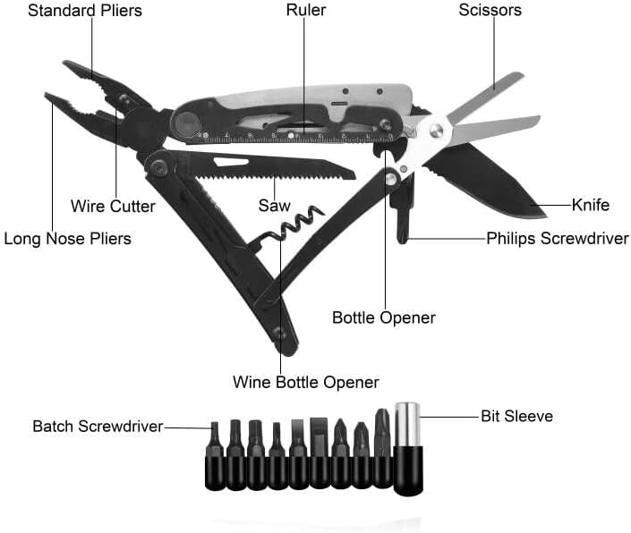 Multitool 18-in-1 für Camping – Taschenmesser mit Nylonscheide