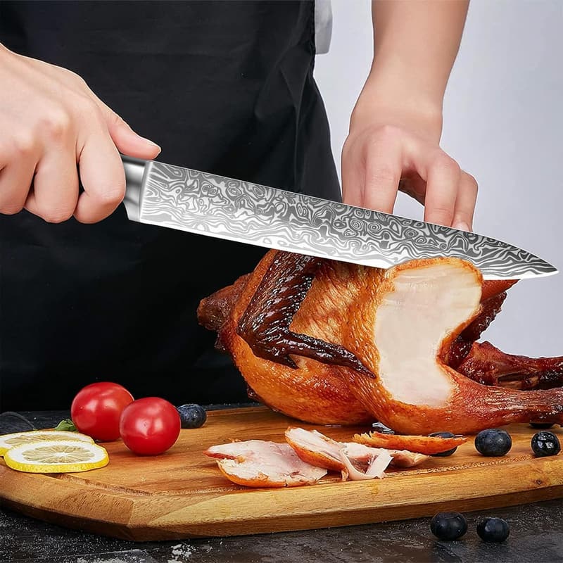 Schinkenmesser aus EN1.4116 Stahl – 8 Zoll Tranchiermesser Geschenkset