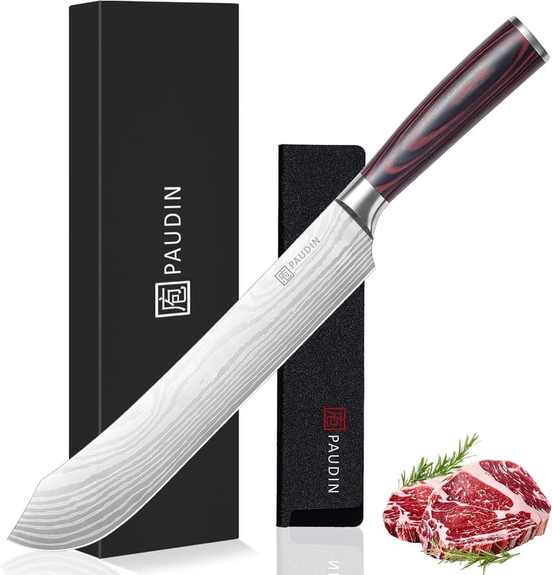 PAUDIN 25 cm Fleischmesser aus Edelstahl mit ergonomischem Holzgriff