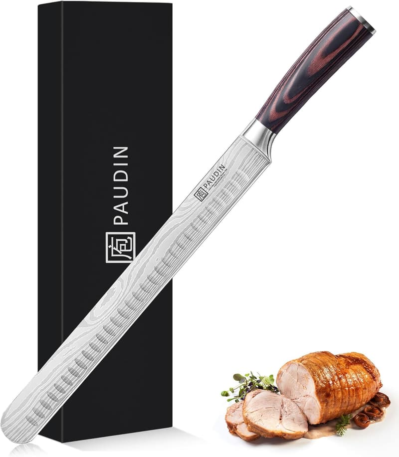 PAUDIN 30 cm Schinkenmesser aus Edelstahl mit Pakkaholzgriff