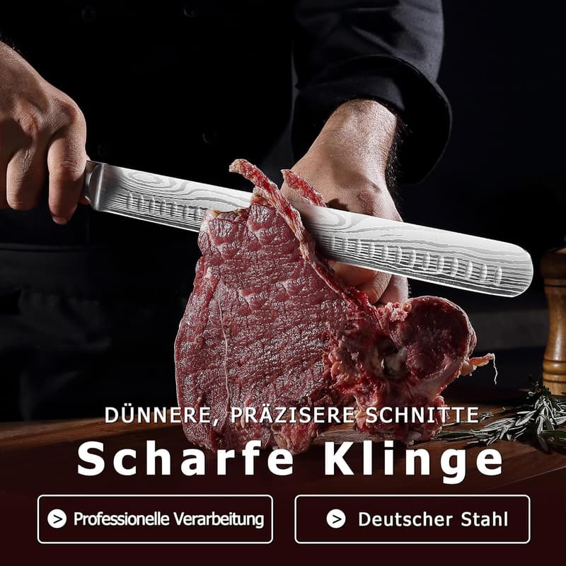 PAUDIN 30 cm Schinkenmesser aus Edelstahl mit Pakkaholzgriff