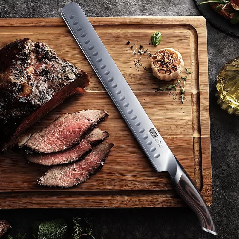 Profi Schinkenmesser 30 cm aus Edelstahl für BBQ und Fleisch