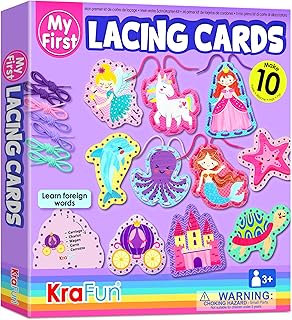 Einhorn-Schnürkarten-Set für Kinder – 10 Anfänger-Projekte zur Feinmotorik
