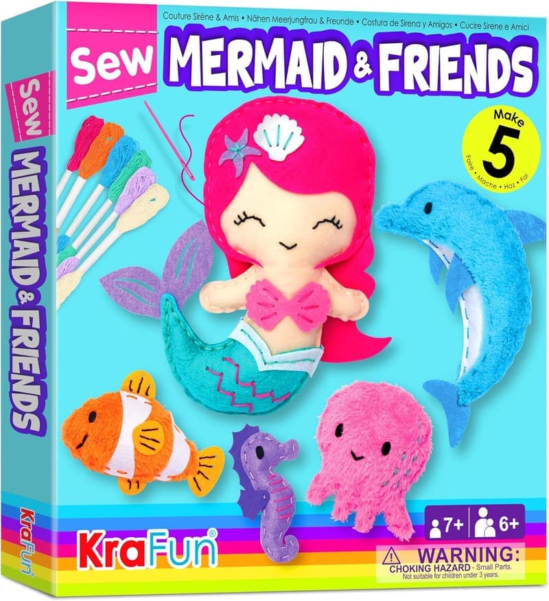 KRAFUN Lernspielzeug-Set für Kinder: 5 Plüschmeerestiere für Anfänger
