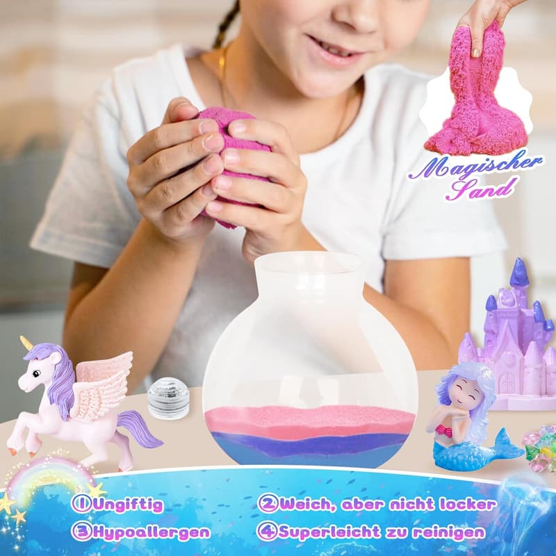 Einhorn Terrarium Set für Mädchen, DIY Nachtlicht Geschenk bis 12 Jahre