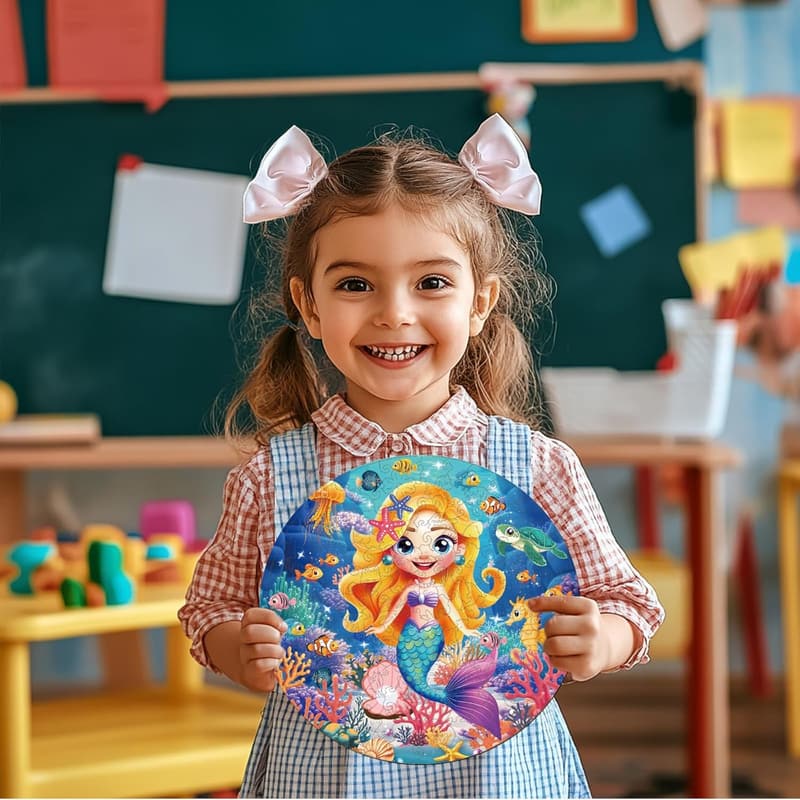 200 Stück Meerjungfrau Holzpuzzle für Kleinkinder - Bunt und lehrreich.