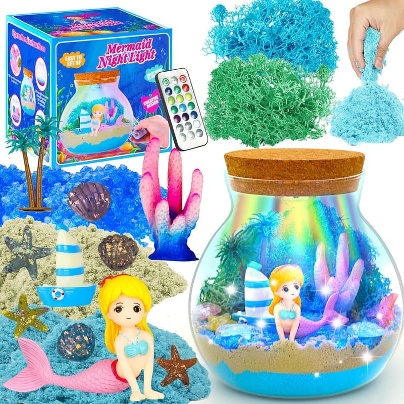 Leuchtendes Meerjungfrauen-Terrarium-Bastelset für Kinder