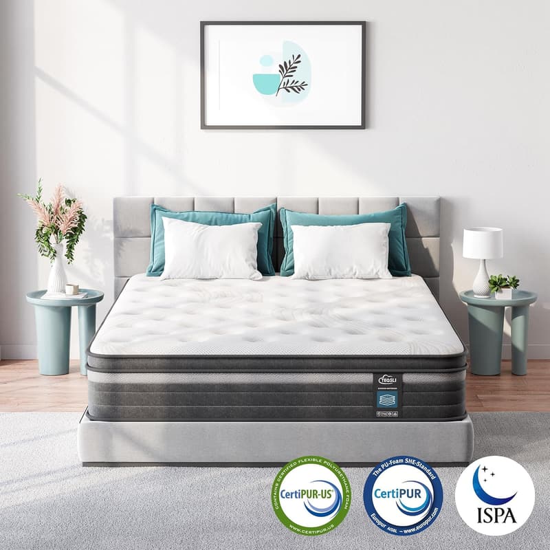 Gel Taschenfederkernmatratze 180x200 cm, 25 cm hoch, H3/H4, orthopädisch & ergonomisch