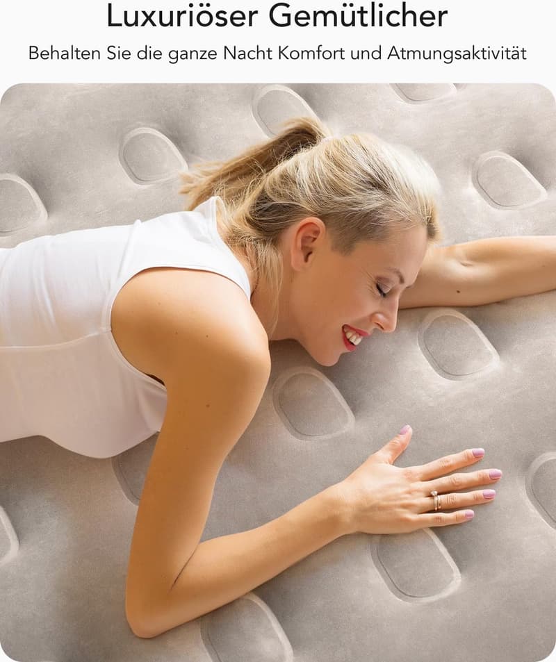 Selbstaufblasende Luftmatratze für 1 Person, 250 kg, 100x190x46 cm