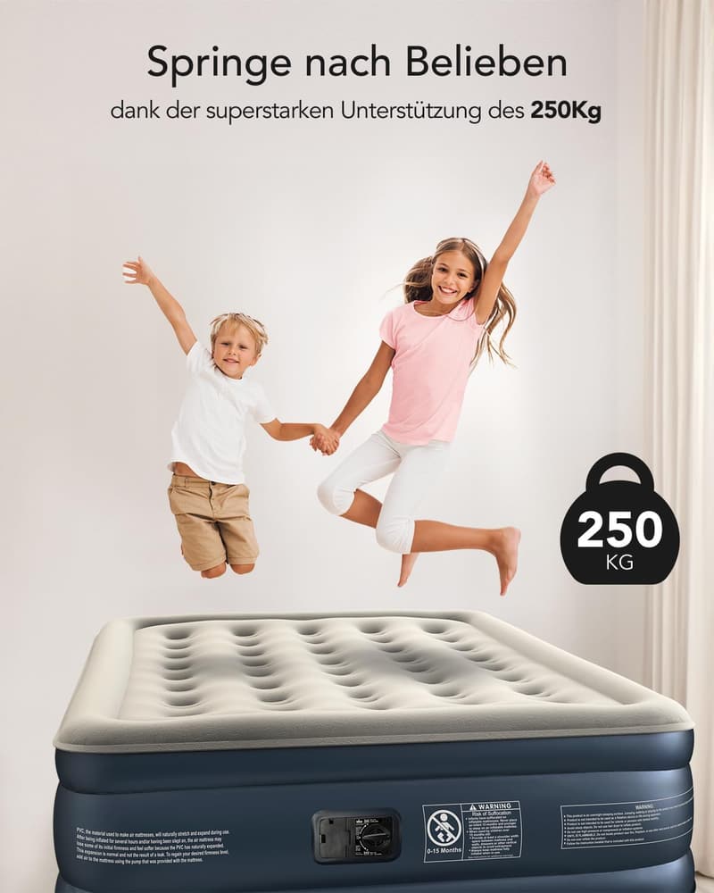 Selbstaufblasende Luftmatratze für 1 Person, 250 kg, 100x190x46 cm