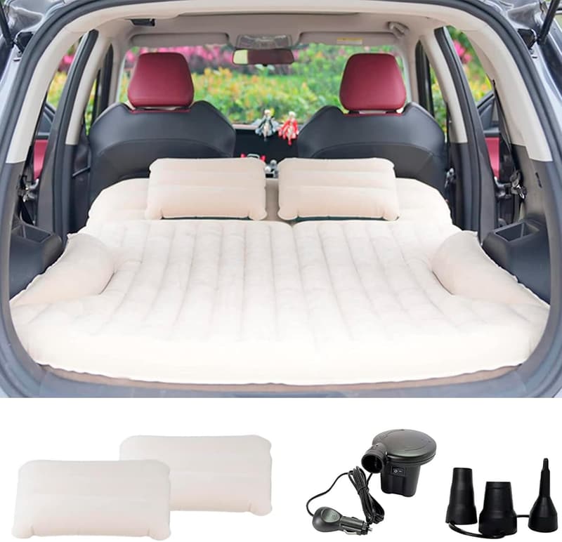 Aufblasbare Auto Matratze mit 2 Kissen für Camping und Reisen