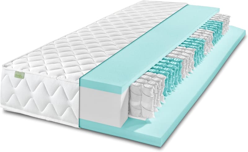Ergonomische 7-Zonen Taschenfederkernmatratze 90x190 cm, H2/H3, Öko-Tex