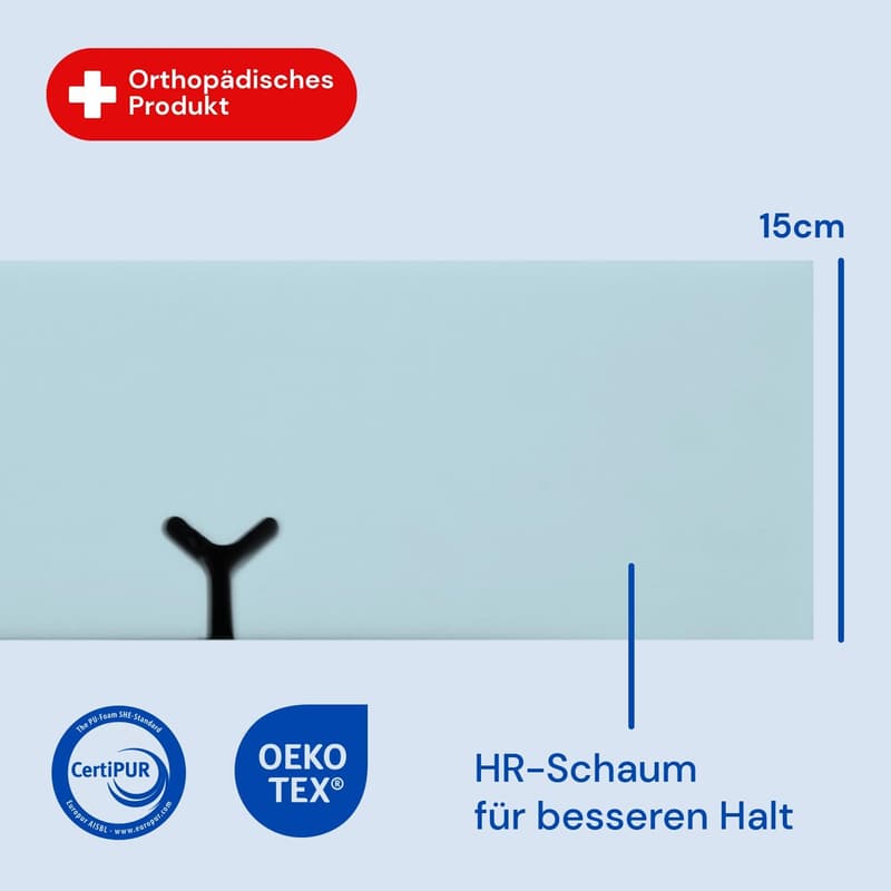 Geriatrische Gelenkmatratze mit 15 cm HR-Schaumstoff, wasserdicht (90x200)