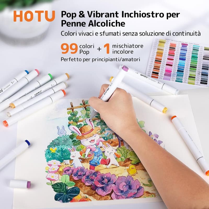 100 Farben Twin Marker Set mit doppelter Spitze - inklusive Tragetasche