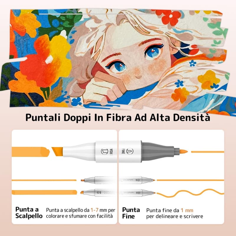 100 Farben Twin Marker Set mit doppelter Spitze - inklusive Tragetasche