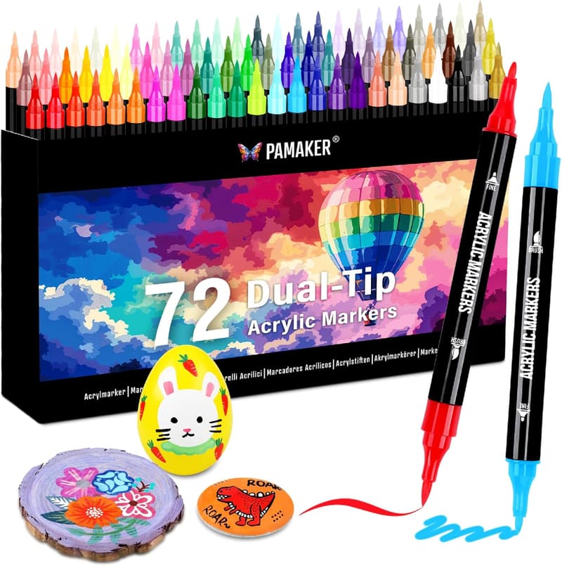 Acrylmarker Set mit 72 Farben für kreative Bastelprojekte