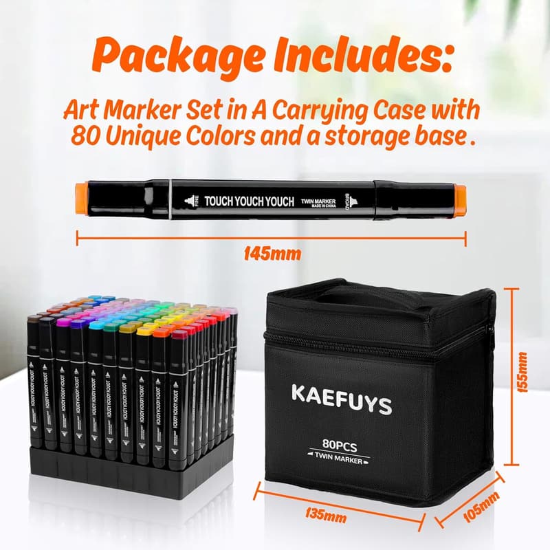 Doppelseitige Alkohol Marker für Künstler – 80er Set, schnelltrocknend