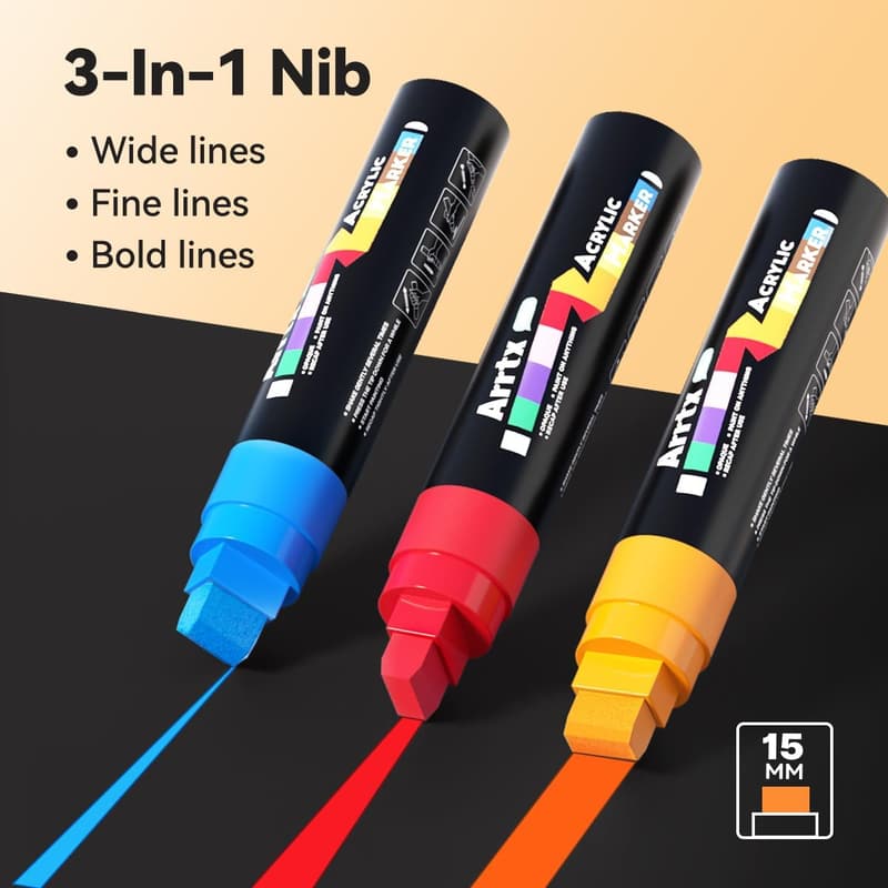 Arrtx Graffiti Acryl Marker Set mit 10 Jumbo-Farben für DIY-Projekte