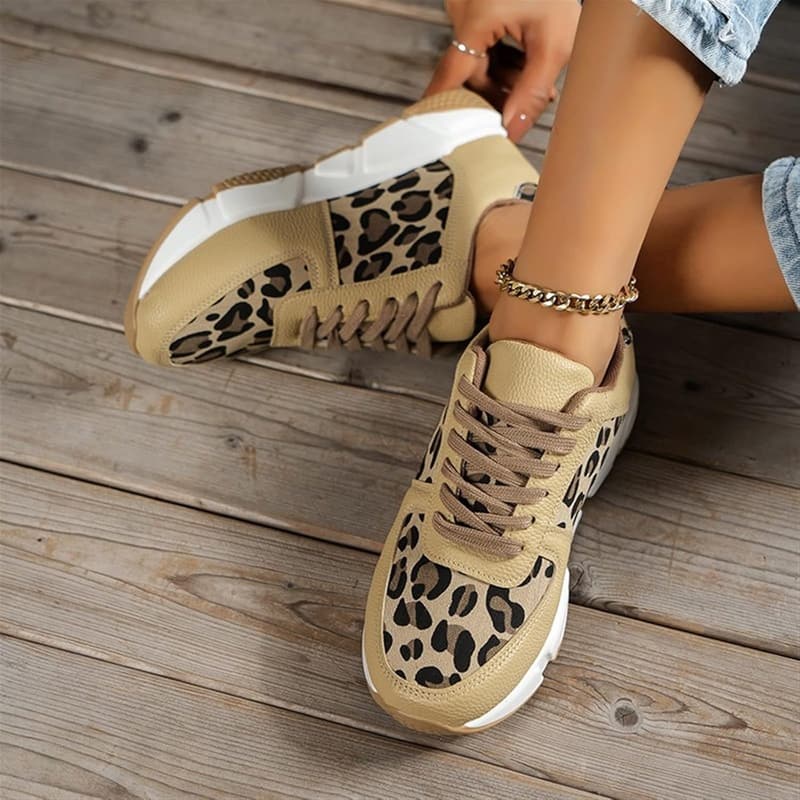 Leopardenmuster Sneakers für Damen – Rutschfeste Slip-On Schuhe