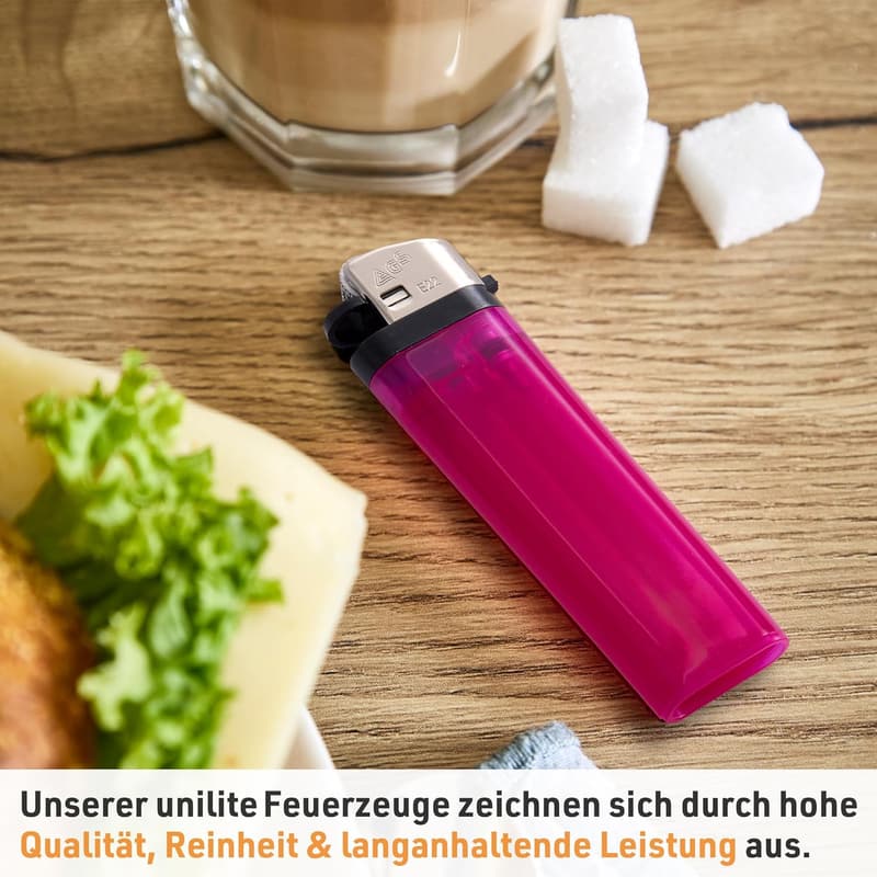 10 Stück Einwegfeuerzeuge im Set – Reibradfeuerzeuge in 5 Farben
