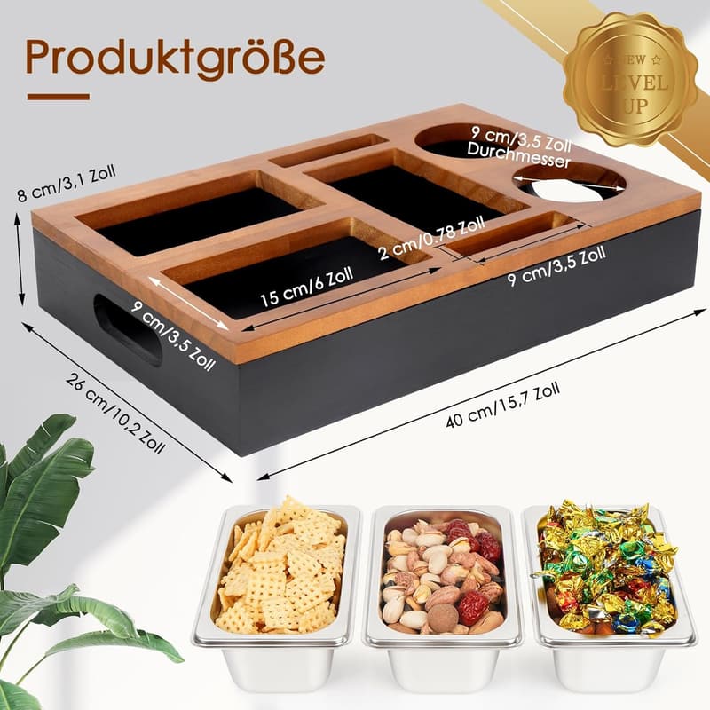 Premium Couchbar Snackbox mit flexiblen Trennwänden – Geschenk für Paare