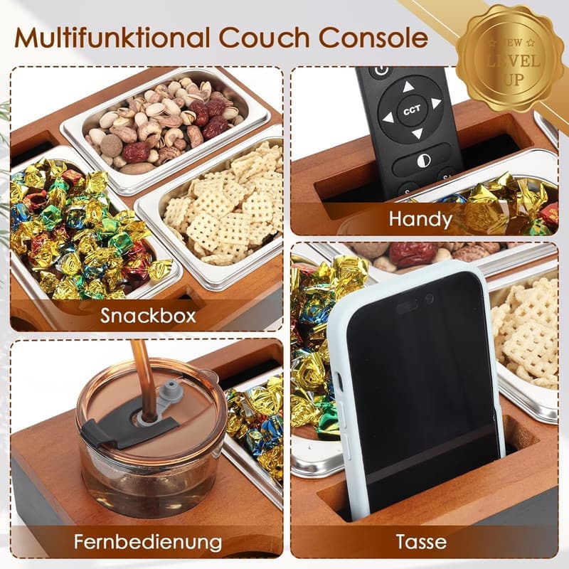 Premium Couchbar Snackbox mit flexiblen Trennwänden – Geschenk für Paare