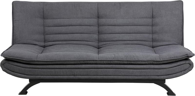 Moderner Schlafsofa 3-Sitzer Dunkelgrau/Schwarz mit Metallbeinen