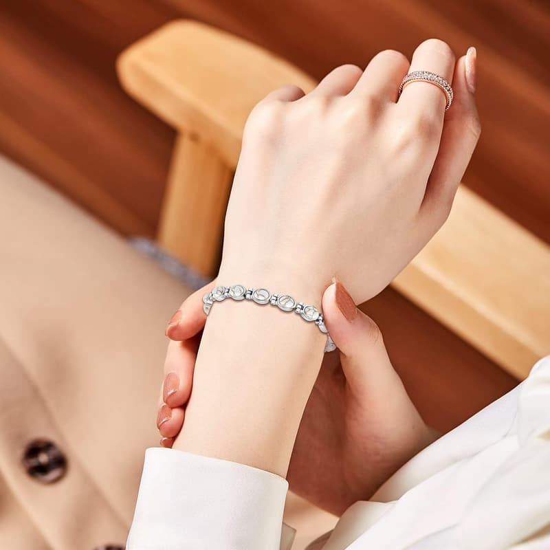 Titanstahl-Magnetarmband für Damen mit 3800 Gauss Magneten in Geschenkbox