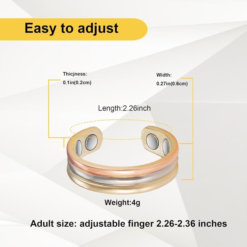 Magnetring aus 99,99% reinem Kupfer für Damen in Geschenkbox