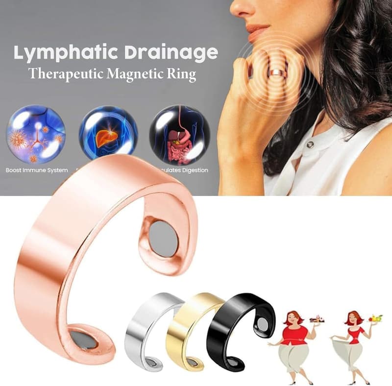 Olux-Magnetring für therapeutische Lymphdrainage (Gold & Silber)