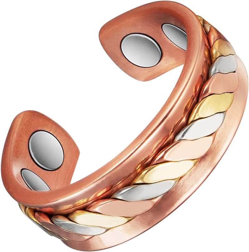 Kupferring mit Magnettherapie für Arthritis - 99,99% Reiner Kupfer