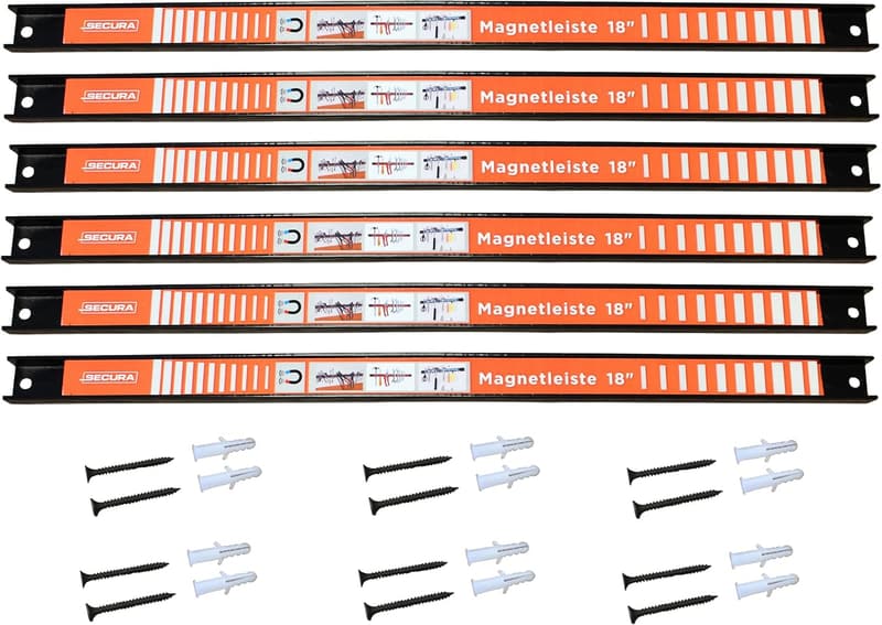 Magnet Werkzeugleiste 6 Stück à 47,5cm – 6kg Tragkraft, Aufbewahrungssystem