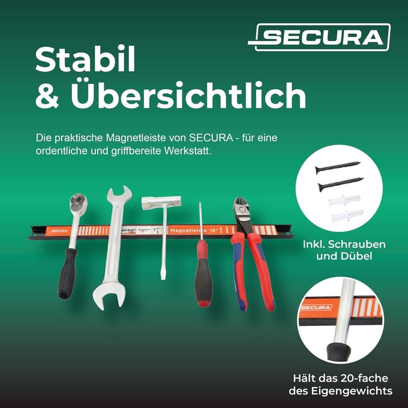Magnet Werkzeugleiste 6 Stück à 47,5cm – 6kg Tragkraft, Aufbewahrungssystem