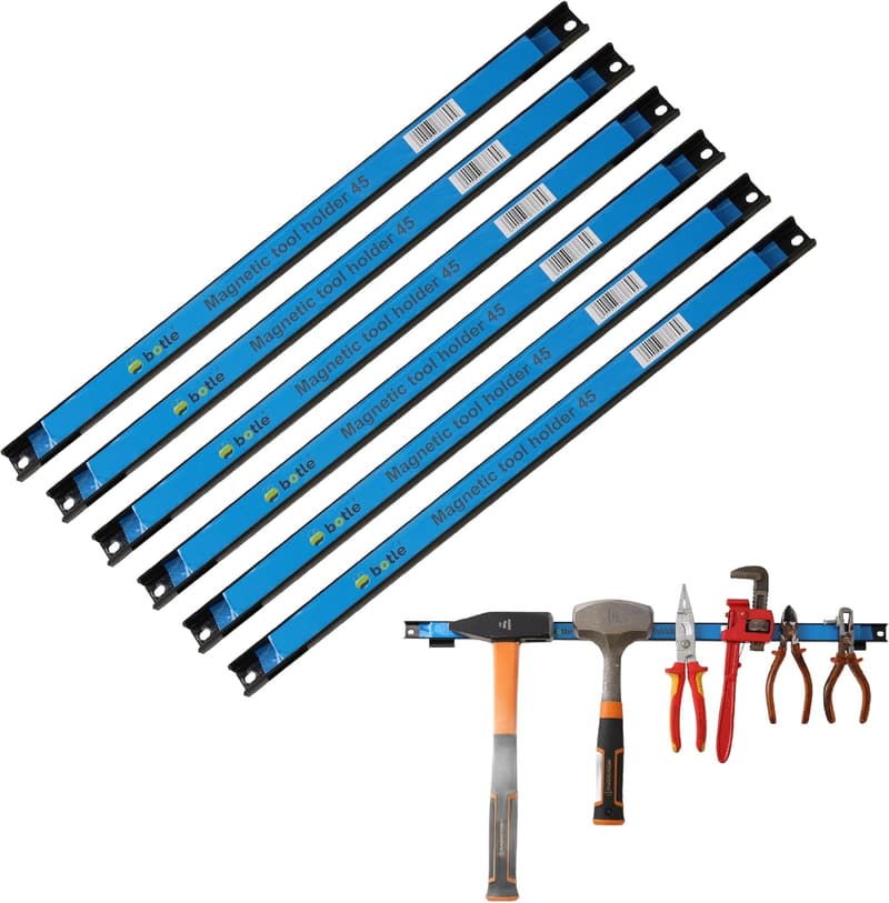 Magnetleiste für Werkzeuge, 45 cm, mit Befestigungsset, schwarz