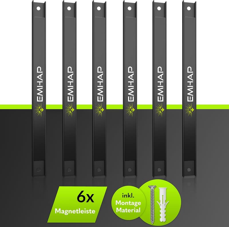 EXTRA STARK 6er Set Magnetleiste für Werkzeuge - 46 cm Werkzeug Organizer