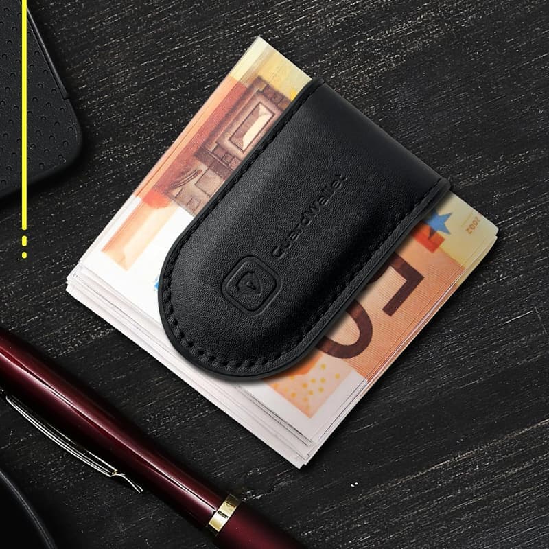GuardWallet Geldscheinklammer aus echtem Leder – Slim Wallet mit Magnetverschluss