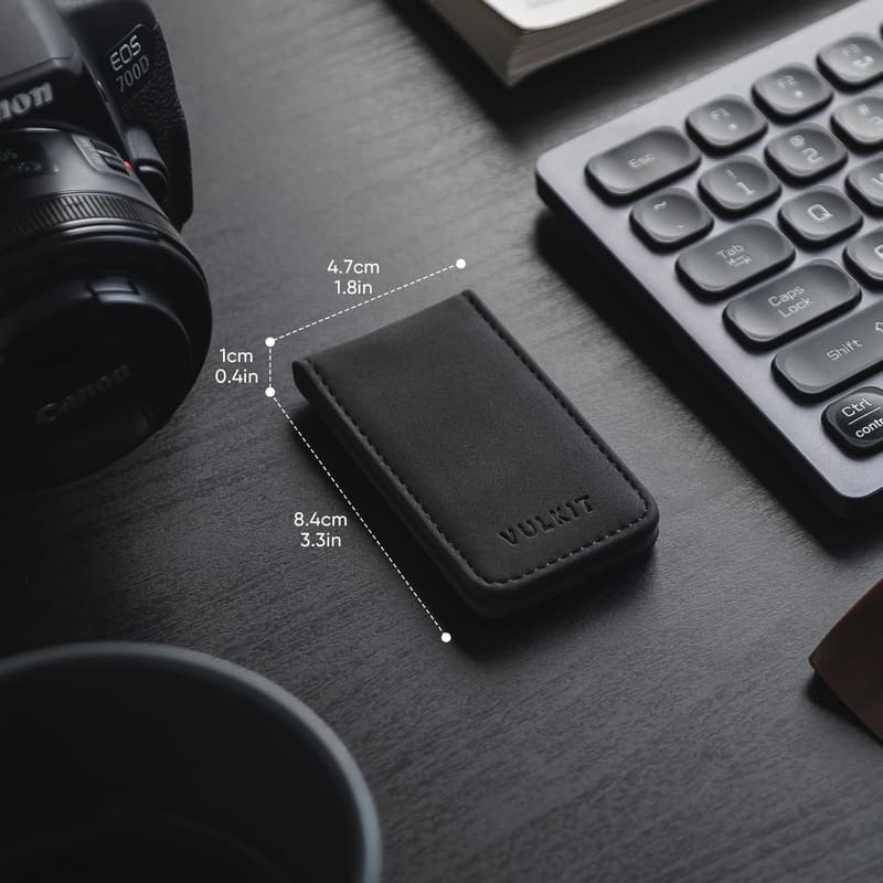 Slim Leather Money Clip mit Magnet für Kreditkarten und Bargeld