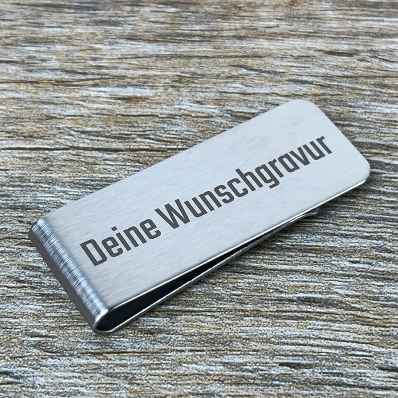 Personalisierte Edelstahl-Geldklammer mit Wunschgravur für Männer und Frauen