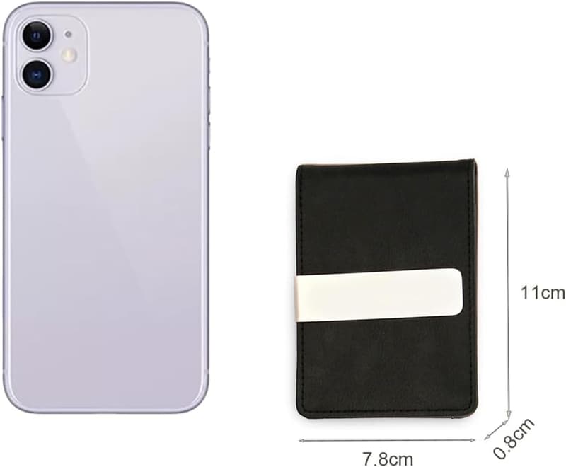 Slim Wallet Herren mit Geldklammer – Ultraleichtes RFID-Kartenetui (Schwarz)
