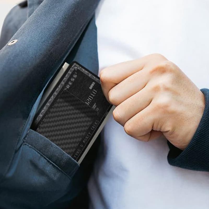 Schwarze Carbonfiber Geldklammer für Männer - Geldschein Organizer