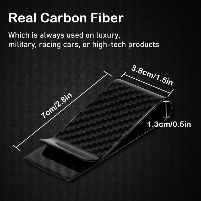 Schwarze Carbonfiber Geldklammer für Männer - Geldschein Organizer