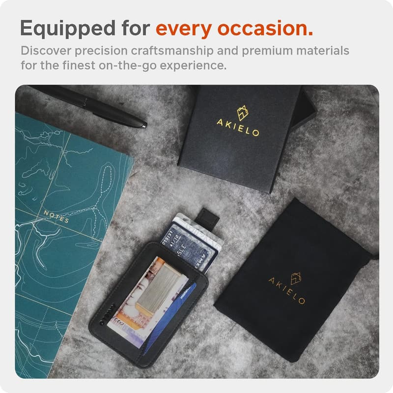 Minimalistisches Kartenetui für Herren mit RFID Schutz und Geschenkbox