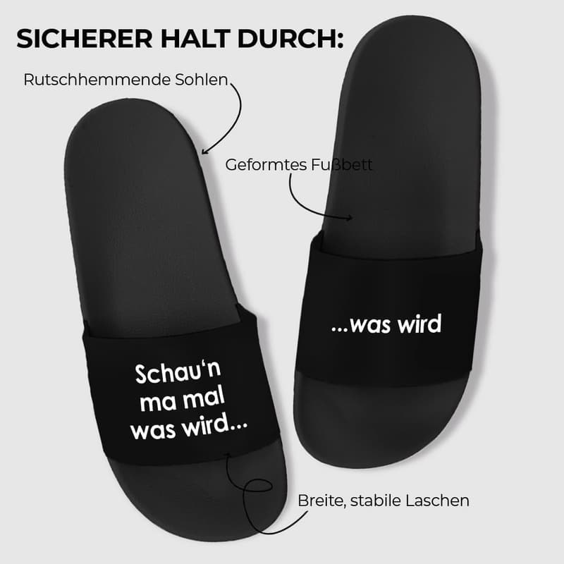 Badelatschen Unisex – Rutschfeste Pantoletten für den Urlaub