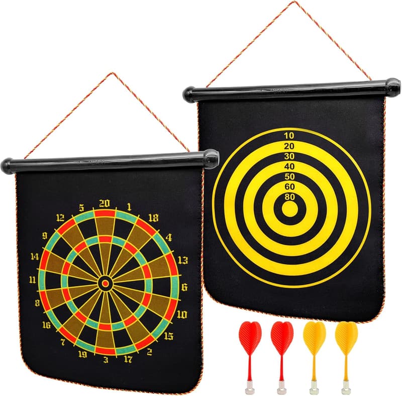 Magnetische Dartscheibe mit 4 Pfeilen für drinnen und draußen
