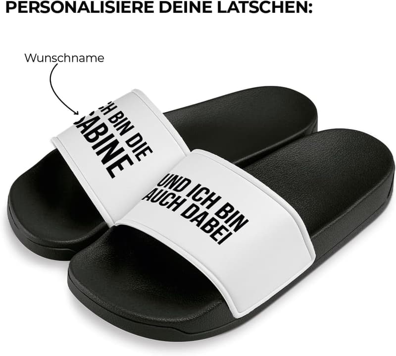 Personalisierte Badelatschen für Männer und Frauen | Rutschfest | Urlaub